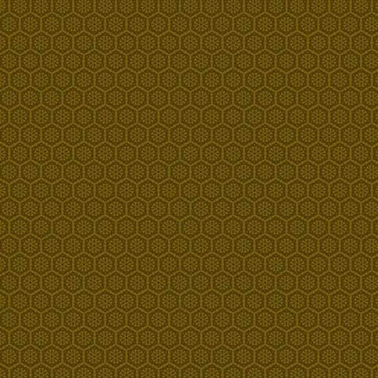 Andover Fabrics Moody Hues Lacey Spice quilting cotton with tonal spice brown hexagon lattice and lace rosette motif