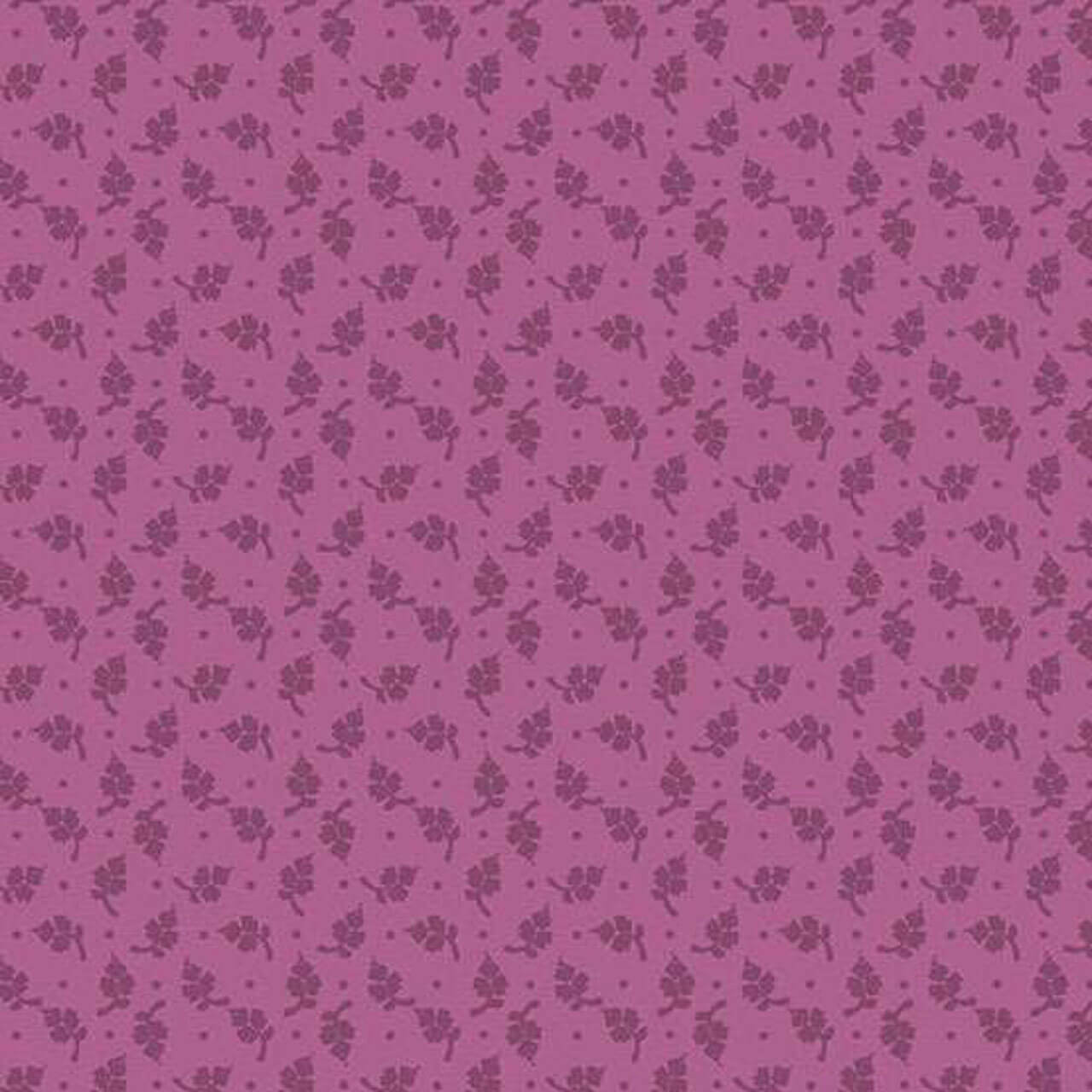 Andover Fabrics Moody Hues Little Flower Raspberry quilting cotton with tiny berry-toned floral sprigs on raspberry pink background