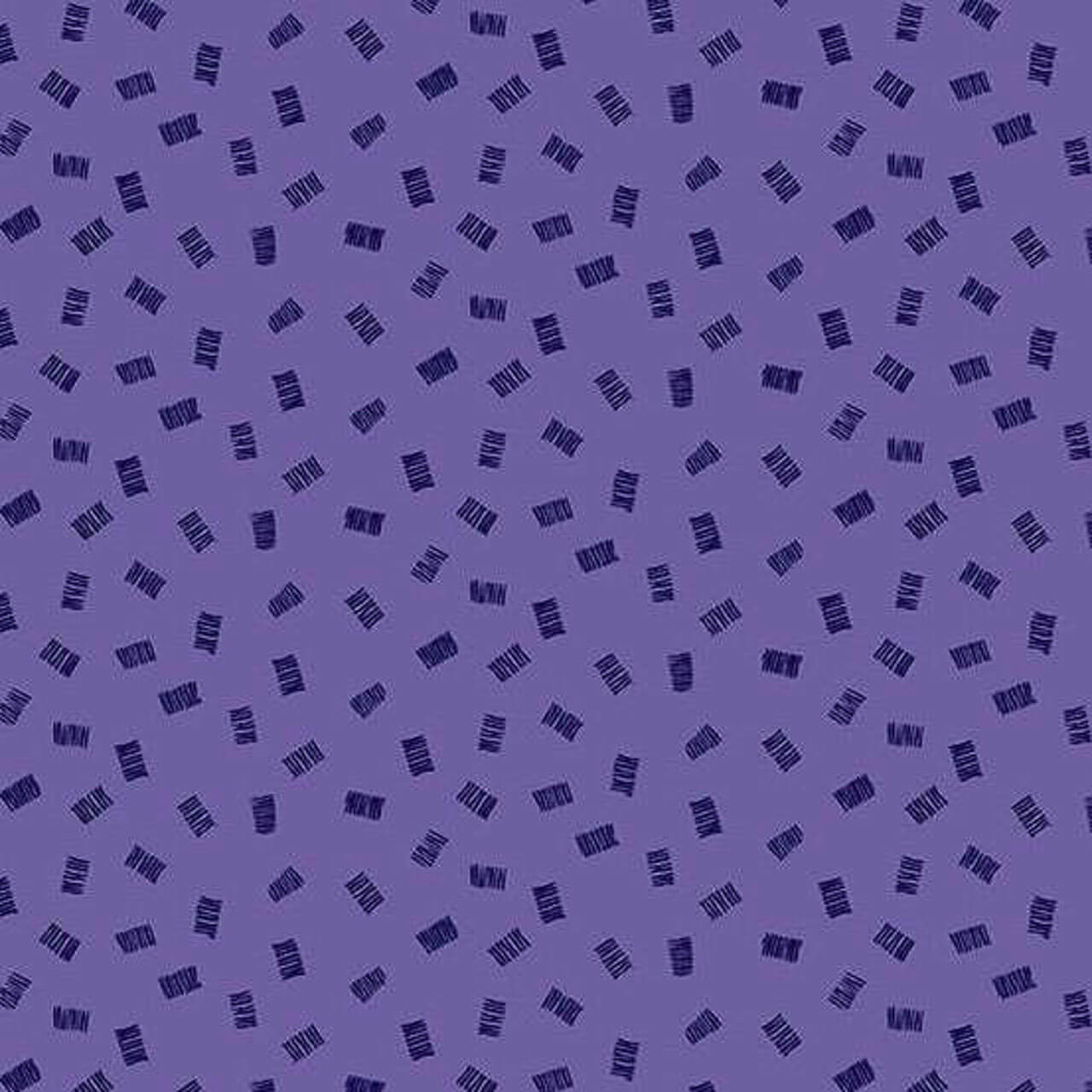Andover Fabrics Moody Hues Chunks Blue Violet quilting cotton with small indigo dash motifs on blue violet background