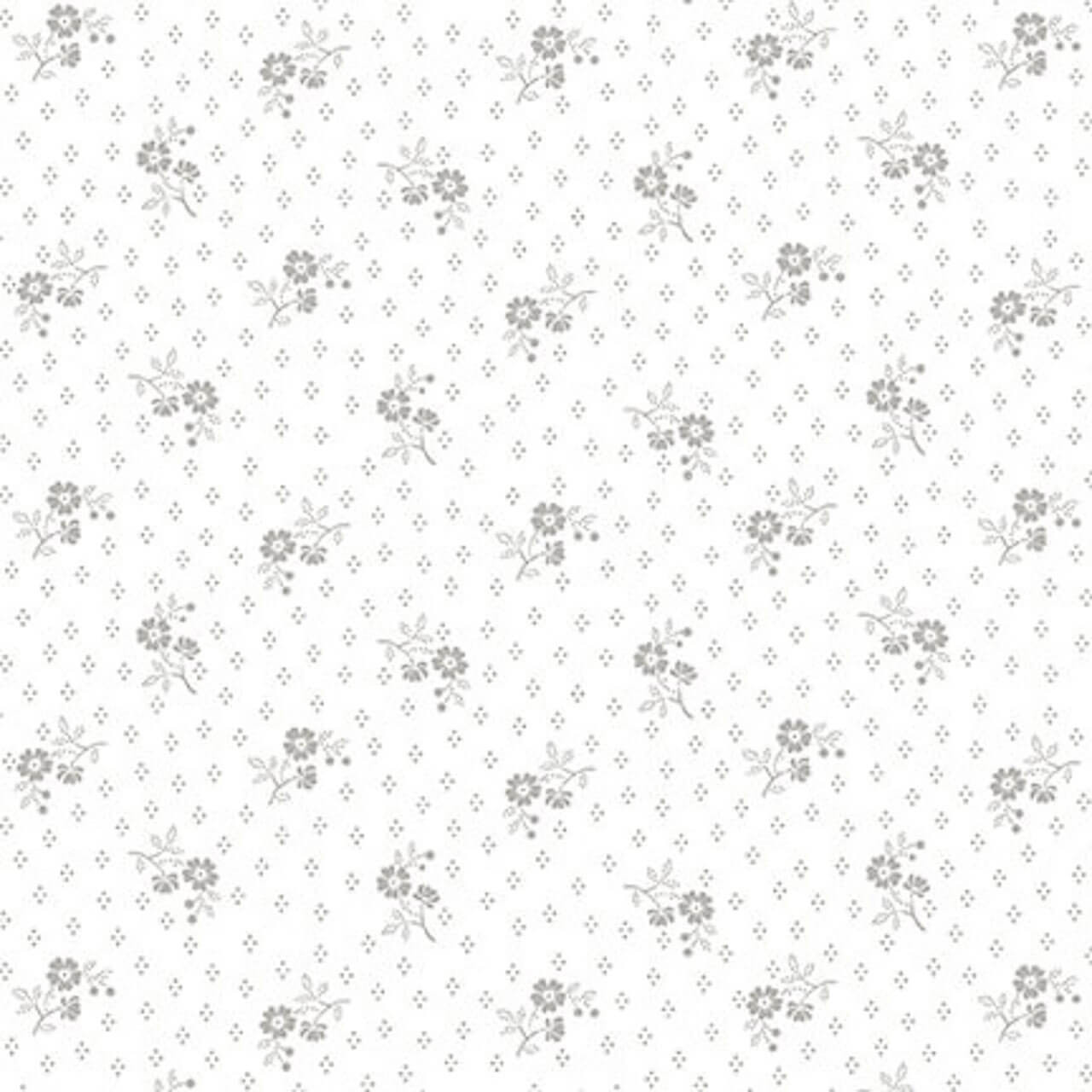 Henry Glass Quilter's Flour III Cottage fabric white  white floral ditsy print cotton