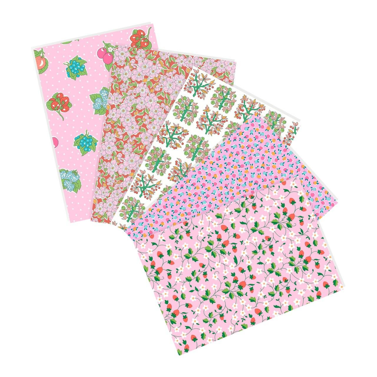 Liberty Gifts From The Garden Jam Jar Garden fat quarter bundle featuring pink floral, fruit and orchard themed quilting cotton fabrics

the next is Orchard Breeze

Product Name
Orchard Breeze Fat Quarter Bundle

Product Description
Fresh, playful, and filled with orchard-inspired charm, the Orchard Breeze Fat Quarter Bundle from the Gifts From The Garden collection by Liberty combines five beautifully coordinated fabrics in a lively palette of teal, aqua, pink, citrus yellow, and soft floral tones. Featuring fruit-filled ditsy prints, delicate blossoms, orchard tile motifs, and whimsical polka fruit illustrations, this bundle captures the bright and breezy feel of a summer garden in full bloom.

Each bundle contains five carefully selected fat quarters, studio cut in-house at Morris Works, with each fat quarter measuring approximately 20 x 22". The coordinated colour palette and varied print scales make this bundle particularly versatile for patchwork quilts, scrappy sewing projects, handmade bags, zip pouches, table runners, children’s projects, and fresh seasonal home décor.

The mix of tiny fruit prints, detailed floral quilting cottons, and decorative orchard-inspired motifs creates a balanced combination of statement fabrics and useful blenders. The brighter aqua and teal shades bring a crisp, uplifting feel to the collection, while the soft pinks and florals add warmth and softness. These fabrics work beautifully for fussy cutting, English paper piecing, quilt borders, appliqué details, and layered patchwork blocks.

Printed on premium 100% cotton fabric with a smooth handle and a weight of approximately 145gsm, these Liberty fabrics are suitable for both hand and machine sewing. Pair Orchard Breeze with ginghams, tonal blenders, or additional fabrics from the Gifts From The Garden collection to create quilts and sewing projects with a cheerful orchard-inspired colour story.

Whether you are planning a bright summer quilt, a handmade gift project, or simply adding a splash of colour to your fabric shelves, Orchard Breeze offers a fresh and uplifting combination of fruit-filled prints and delicate florals.

Search Keywords
Liberty fabric bundle, Orchard Breeze fat quarter bundle, Gifts From The Garden fabric bundle, Liberty quilting fabric, teal floral quilting cotton, fruit print fabric bundle, aqua Liberty fabrics, orchard quilting fabric, floral fat quarter bundle, quilting cotton bundle UK, Liberty fat quarters, patchwork fabric bundle, garden inspired sewing fabric, fruit themed cotton fabric, summer quilting fabrics

Page Title (Meta Title)
Liberty Orchard Breeze Fat Quarter Bundle

Meta Description
Shop the Orchard Breeze fat quarter bundle from Liberty’s Gifts From The Garden collection. Fresh fruit and floral prints for quilting and sewing.

Image Alt Text
Liberty Gifts From The Garden Orchard Breeze fat quarter bundle featuring teal, aqua and pink floral and fruit themed quilting cotton fabrics

the next is Lemonade Stand

Product Name
Lemonade Stand Fat Quarter Bundle

Product Description
Bright, cheerful, and bursting with summer colour, the Lemonade Stand Fat Quarter Bundle from the Gifts From The Garden collection by Liberty brings together five fresh and playful fabrics inspired by orchard fruits, flowering vines, and sunny afternoons in the garden. With lively shades of lemon yellow, fresh green, soft pink, and crisp white, this bundle captures the joyful feel of homemade lemonade, fruit stalls, and warm-weather sewing projects.

Each bundle contains five carefully selected fat quarters, studio cut in-house at Morris Works, with each fat quarter measuring approximately 20 x 22". The coordinated prints include delicate floral quilting cottons, tiny fruit ditsy designs, orchard-inspired motifs, and playful polka fruit prints that work beautifully together across a wide variety of patchwork and sewing projects.

The fresh yellow palette makes this bundle especially suited to spring and summer quilts, picnic-inspired projects, kitchen sewing, table toppers, project bags, zip pouches, nursery sewing, and bright handmade accessories. The smaller-scale prints are ideal for fussy cutting and scrappy patchwork, while the more detailed floral and orchard motifs add movement and visual texture to quilt blocks and borders.

Printed on premium 100% cotton fabric with a smooth handle and a weight of approximately 145gsm, these Liberty fabrics are suitable for both hand and machine sewing. Pair Lemonade Stand with soft blenders, ginghams, or additional prints from the Gifts From The Garden collection to create layered quilts and coordinated sewing projects with a light and uplifting orchard-inspired colour story.

Whether you are planning a sunny patchwork quilt, a collection of handmade gifts, or simply looking for a fabric bundle filled with playful seasonal charm, Lemonade Stand offers a beautifully balanced mix of florals and fruit-filled prints with a wonderfully fresh feel.

Search Keywords
Liberty fabric bundle, Lemonade Stand fat quarter bundle, Gifts From The Garden bundle, Liberty quilting fabric, yellow floral quilting cotton, fruit print fabric bundle, lemon quilting fabric, orchard quilting fabrics, Liberty fat quarters, quilting cotton bundle UK, patchwork fabric bundle, floral sewing fabrics, summer quilting fabrics, garden inspired cotton fabric, fruit themed sewing fabric

Page Title (Meta Title)
Liberty Lemonade Stand Fat Quarter Bundle

Meta Description
Shop the Lemonade Stand fat quarter bundle from Liberty’s Gifts From The Garden collection. Fresh floral and fruit prints for quilting and sewing.

Image Alt Text
Liberty Gifts From The Garden Lemonade Stand fat quarter bundle featuring yellow floral, fruit and orchard themed quilting cotton fabrics

the last one is Marmalade Market

Product Name
Marmalade Market Fat Quarter Bundle

Product Description
Warm, playful, and full of orchard-inspired colour, the Marmalade Market Fat Quarter Bundle from the Gifts From The Garden collection by Liberty combines five beautifully coordinated fabrics in rich shades of orange, coral, lavender, teal, and soft blossom pinks. Inspired by bustling fruit stalls, homemade preserves, flowering orchards, and late summer harvests, this bundle captures the cosy abundance of a market table filled with fresh fruit and garden blooms.

Each bundle contains five carefully selected fat quarters, studio cut in-house at Morris Works, with each fat quarter measuring approximately 20 x 22". The collection of prints includes detailed floral quilting cottons, fruit-filled ditsy designs, decorative orchard motifs, and playful polka fruit illustrations that work beautifully together across patchwork and sewing projects of all kinds.

The warm citrus and marmalade-inspired tones give this bundle a cheerful, slightly vintage feel, making it especially lovely for quilts, kitchen sewing, project bags, table runners, zip pouches, and seasonal handmade gifts. The varied print scales allow for plenty of creative flexibility, from fussy cutting and appliqué to scrappy patchwork blocks and quilt borders. The addition of lavender and teal accents keeps the palette fresh and balanced while adding depth and contrast.

Printed on premium 100% cotton fabric with a smooth handle and a weight of approximately 145gsm, these Liberty fabrics are suitable for both hand and machine sewing. Pair Marmalade Market with blenders, ginghams, or additional fabrics from the Gifts From The Garden collection to create layered quilts and coordinated sewing projects with a vibrant orchard-inspired colour story.

Whether you are planning a fresh summer quilt, colourful accessories, or simply adding a bright burst of fruit-filled prints to your fabric collection, Marmalade Market offers a joyful mix of florals and orchard motifs with plenty of seasonal character.

Search Keywords
Liberty fabric bundle, Marmalade Market fat quarter bundle, Gifts From The Garden fabric bundle, Liberty quilting fabric, orange floral quilting cotton, fruit print fabric bundle, orchard quilting fabric, floral sewing fabrics, Liberty fat quarters, quilting cotton bundle UK, patchwork fabric bundle, fruit themed cotton fabric, summer quilting fabrics, garden inspired sewing fabric, floral quilting fabric

Page Title (Meta Title)
Liberty Marmalade Market Fat Quarter Bundle

Meta Description
Shop the Marmalade Market fat quarter bundle from Liberty’s Gifts From The Garden collection. Floral and fruit prints for quilting and sewing.

Image Alt Text
Liberty Gifts From The Garden Marmalade Market fat quarter bundle featuring orange, lavender and floral fruit themed quilting cotton fabrics