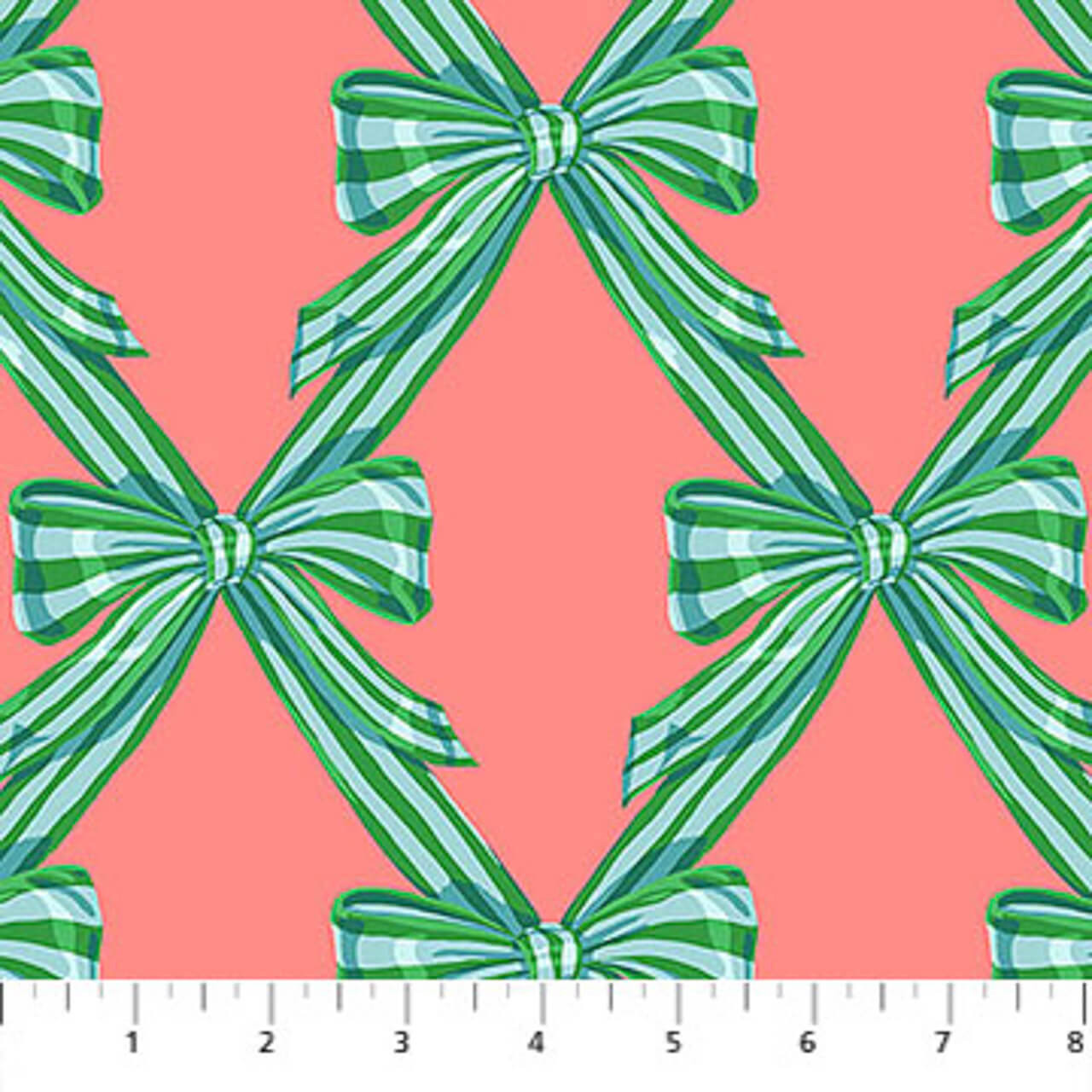 Northcott Cozy Christmas Collection Wrapped Beachy quilting fabric with ruler to show scale