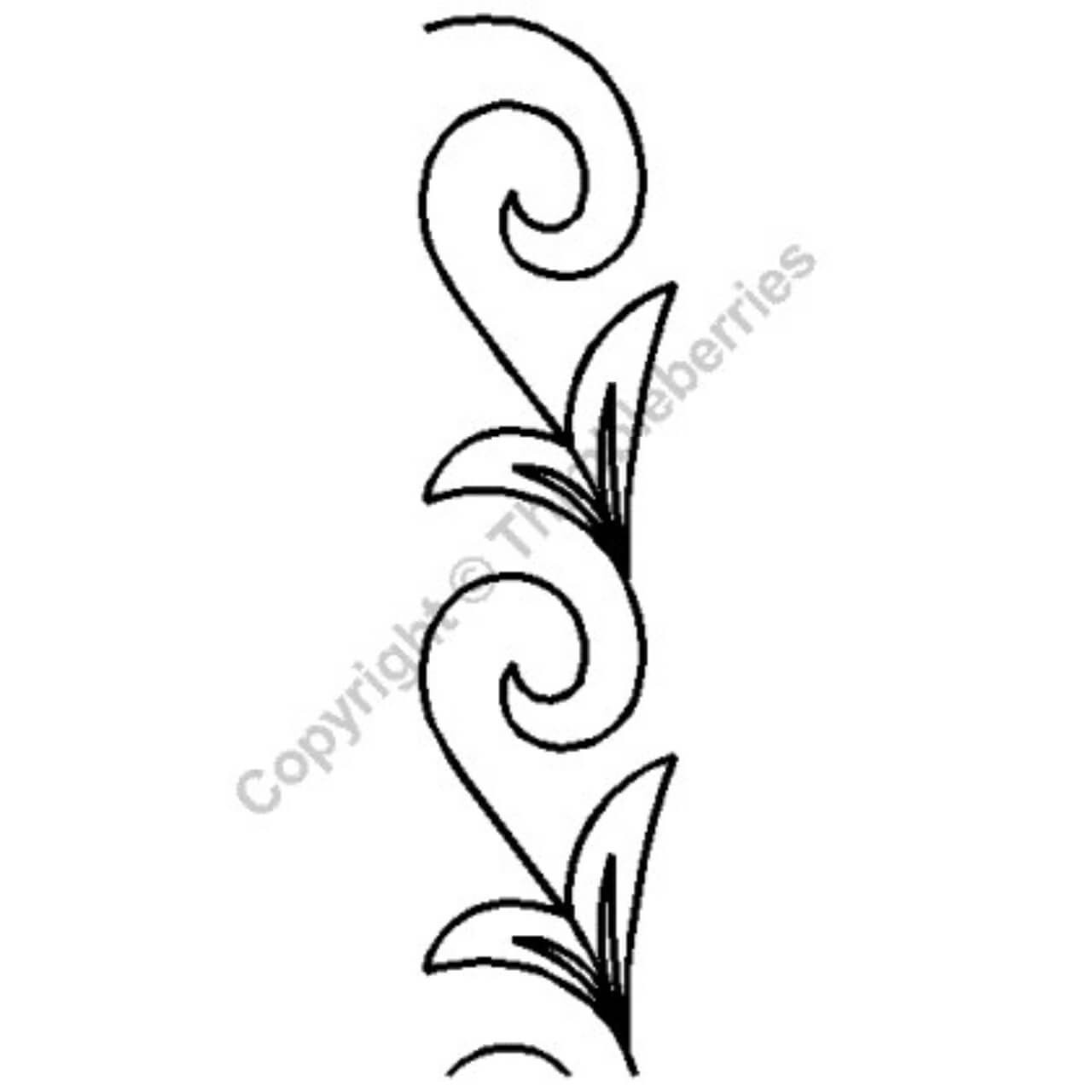 Line drawing for 1.5" Nordic Scroll Quilting Stencil