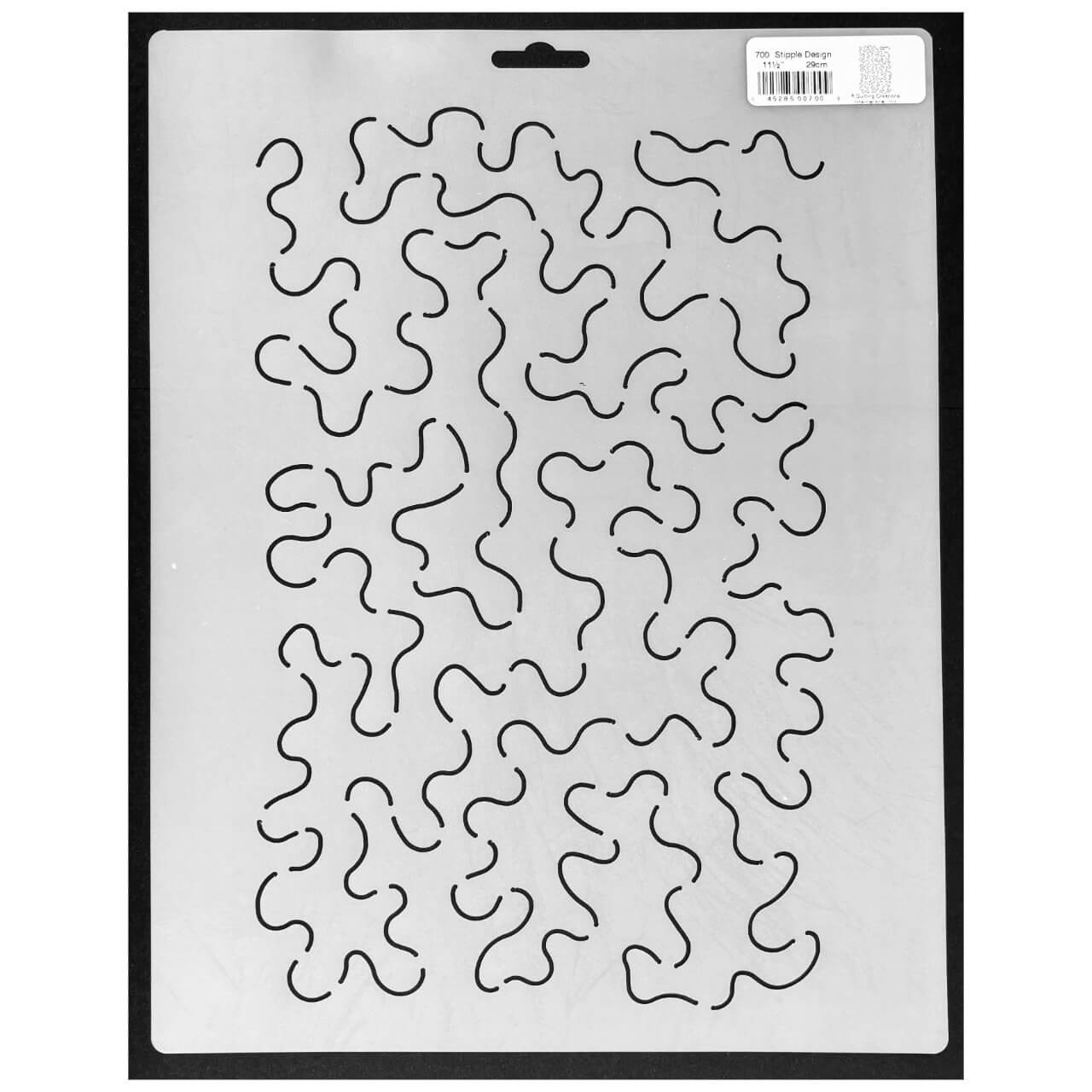 Flexible semi-transparent Mylar quilting stencil featuring a medium stipple design for marking consistent all-over quilting patterns.