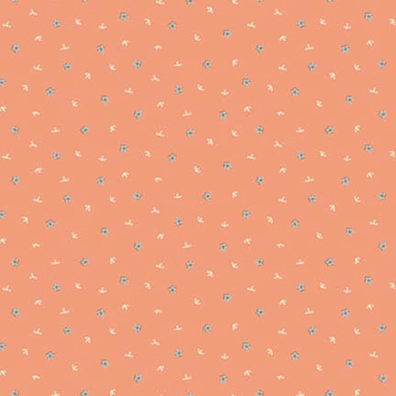 Seedling Orange fabric from Henry Glass Simply Be collection, warm orange fabric with seedling motifs.