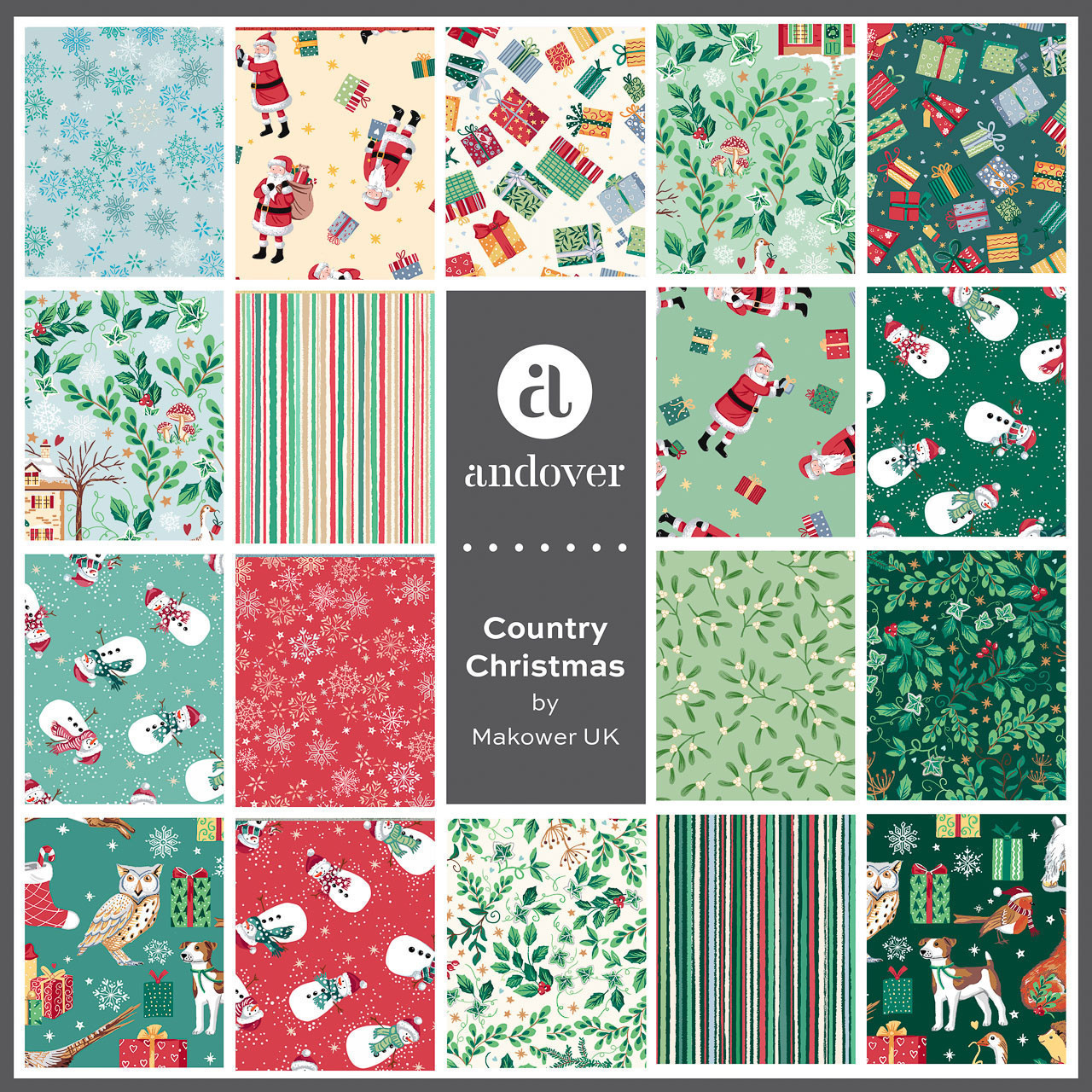 Country Christmas by Makower UK collection tile