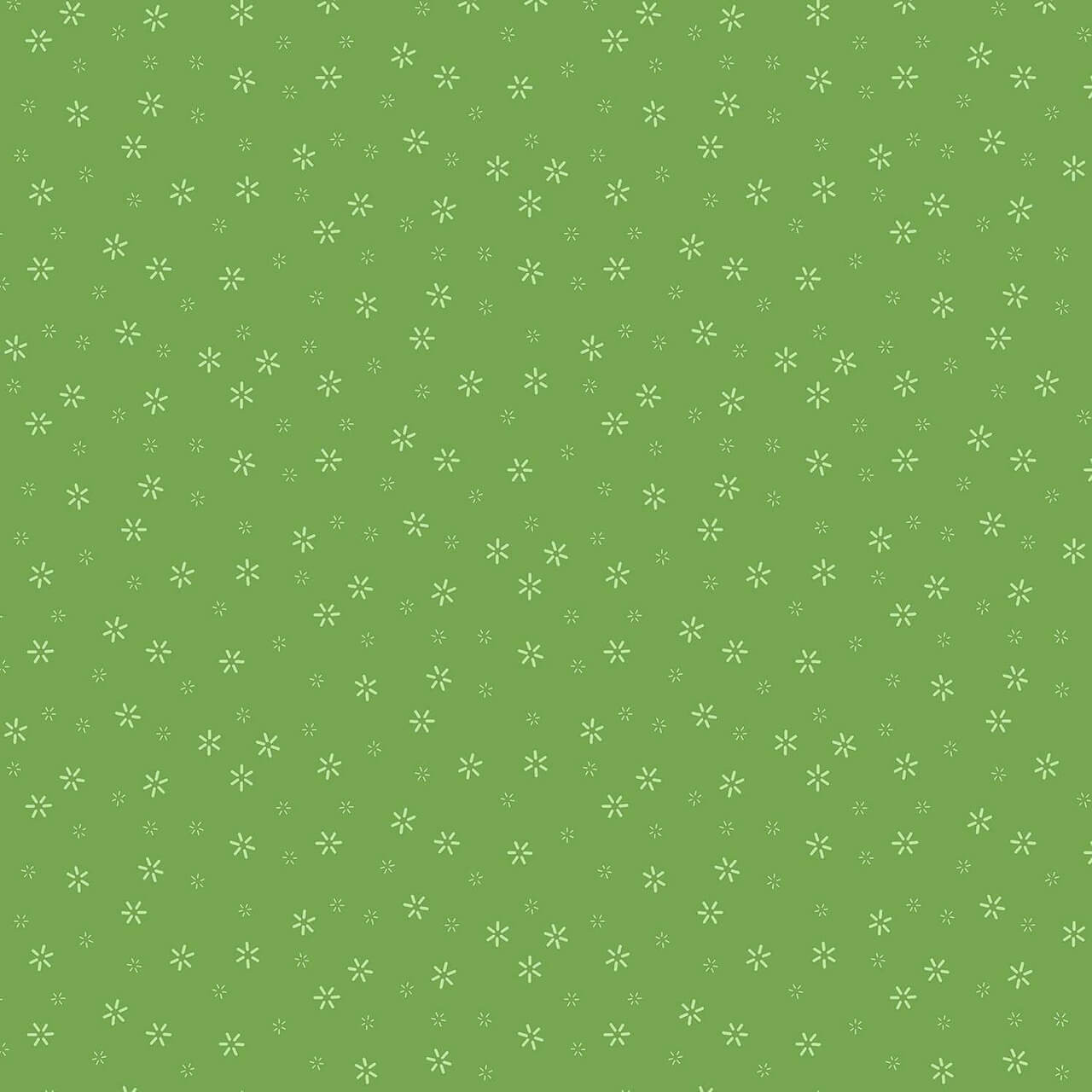 Verdant Blossoms fabric with green background and small white blossoms from Andover Fabrics