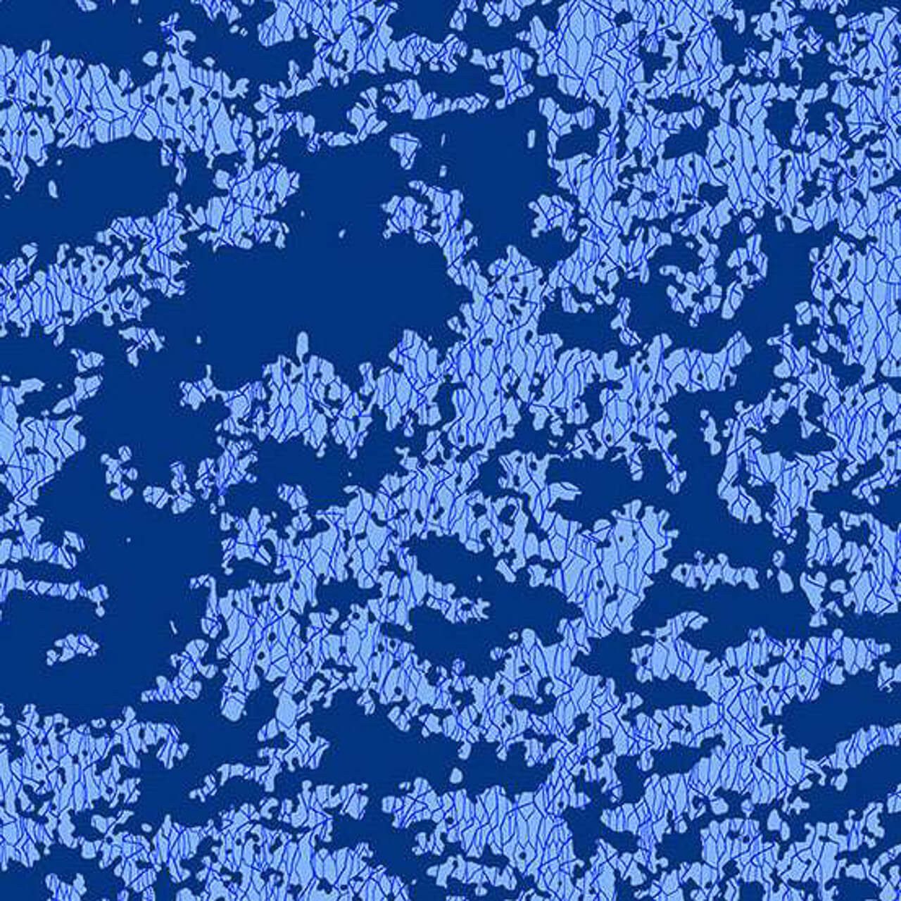 Lekker in Cobalt fabric with layered abstract blue textures and organic patterning inspired by Dutch waterways