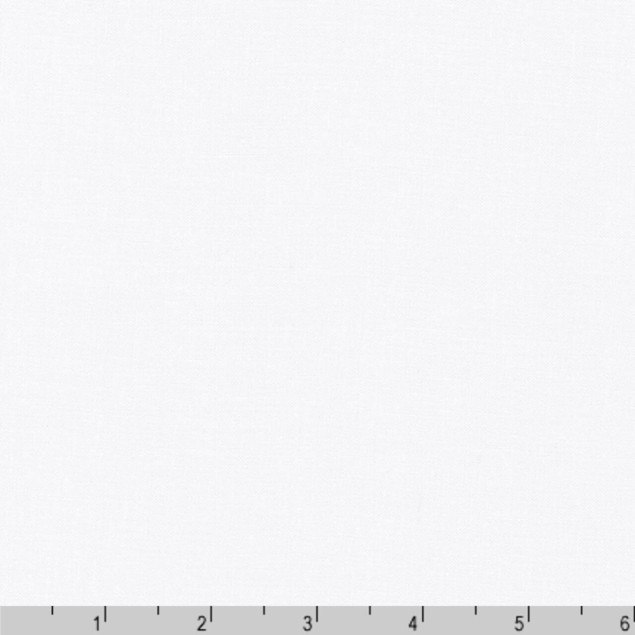 Kona Cotton White K001-1387 by Robert Kaufman shown with scale