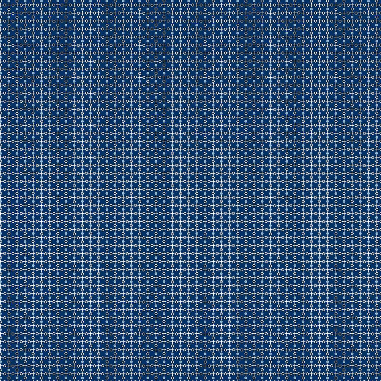 Navy Tic Tac Toe fabric with navy background, tic-tac-toe motifs