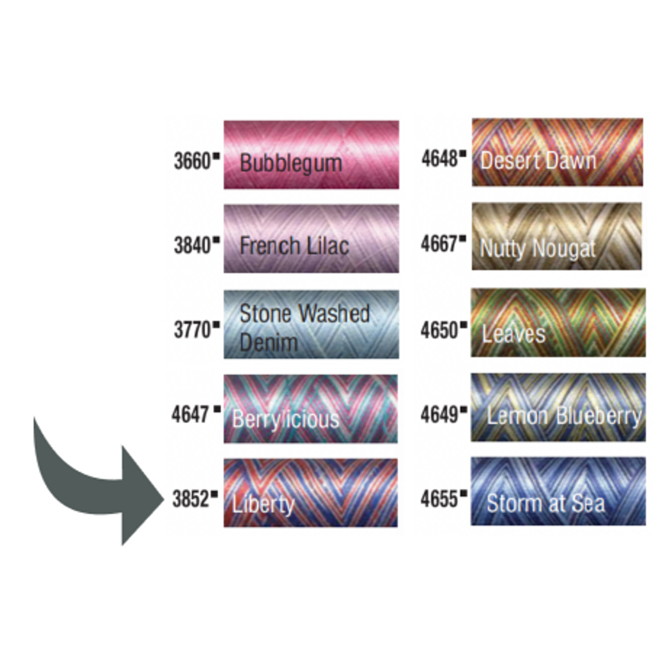 Aurifil Liberty 50WT Variegated Quilting Thread 3852