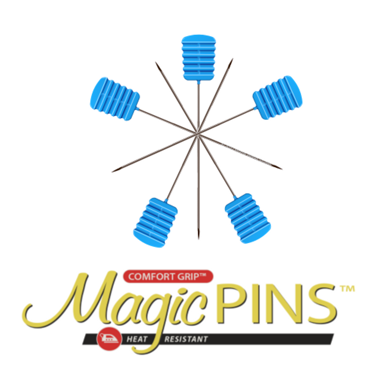 Taylor Seville Extra Fine Flat Head Magic Pins Logo