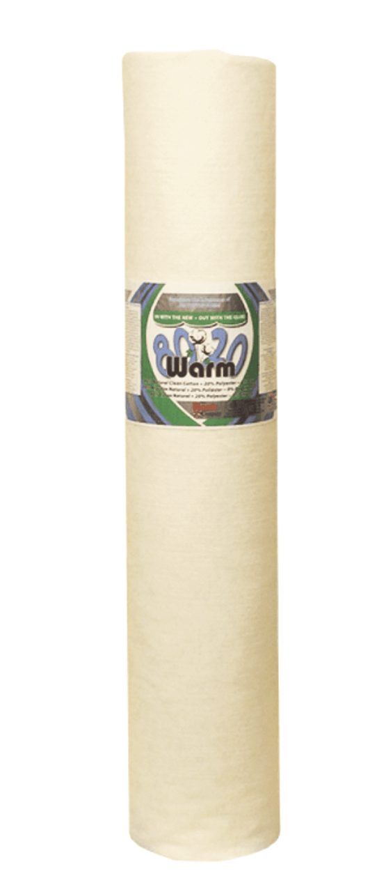 Warm Company Warm 80/20 Wadding - 80% Natural Clean Cotton + 20% Polyester Wadding for Quilting.