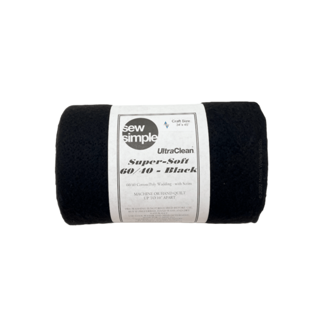 Sew Simple Super Soft Black Cotton Blend Wadding Pack Craft Size
