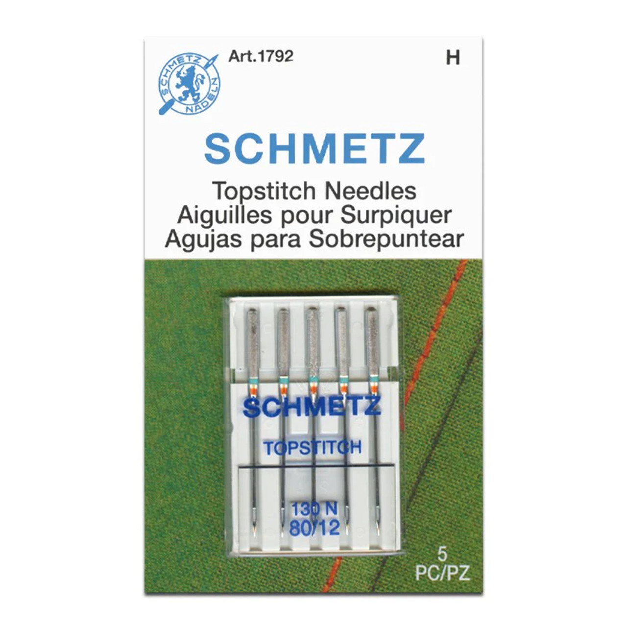 Schmetz Machine Topstitch Needles 80/12 - pack of 5