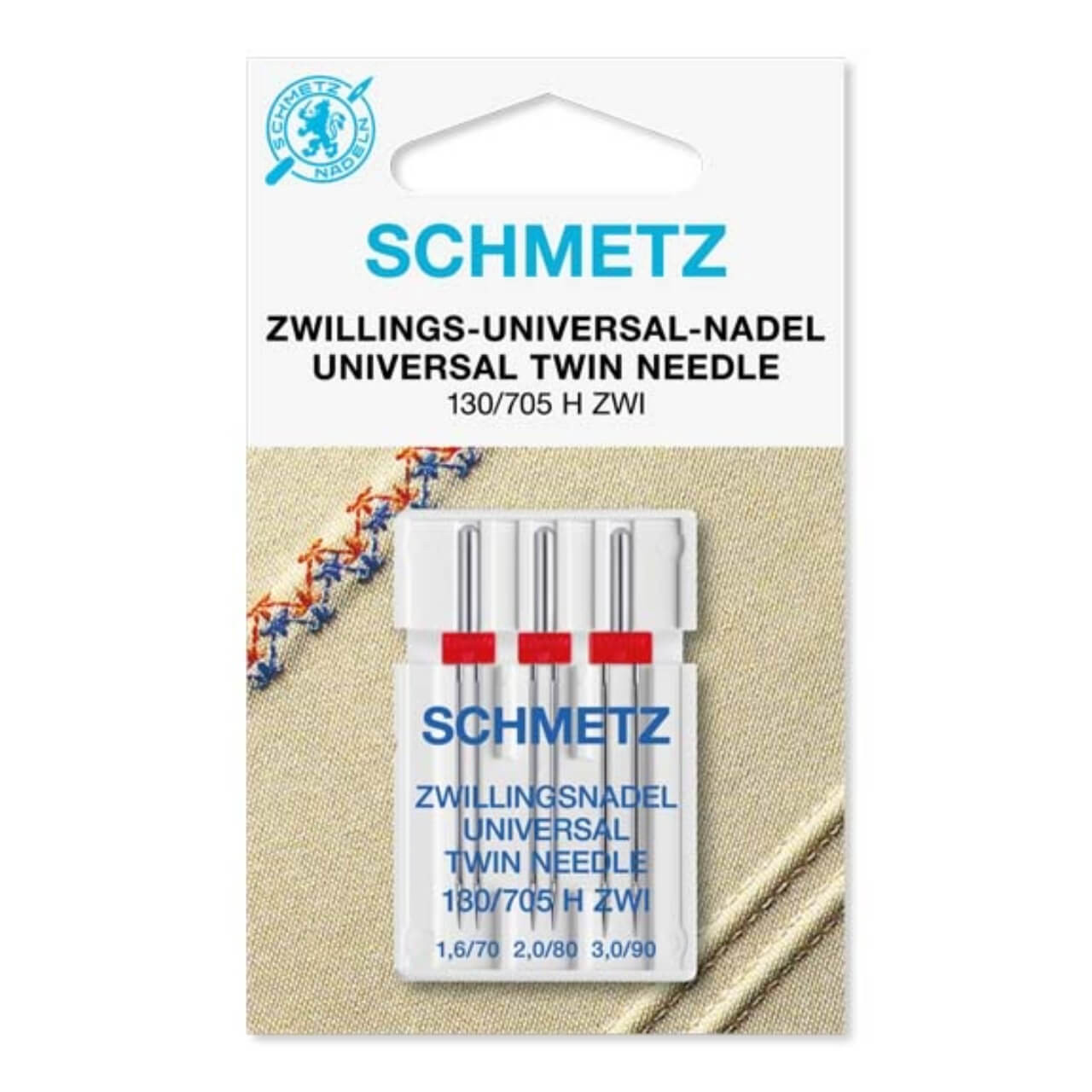Schmetz Universal Twin Sewing Machine Needles Mixed Sizes 3 Pairs Pack
