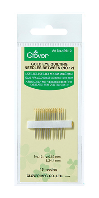 496/12
Gold Eye Quilting Needles Between(No. 12)
0.53 × 24.4 mm