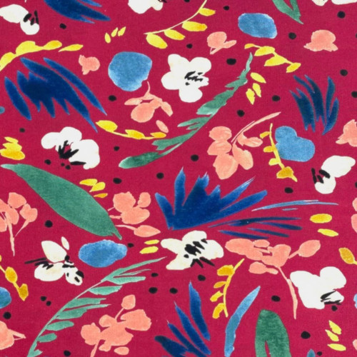 Bali Vines Batik - Fuchsia by Benartex 100% Cotton Fabric