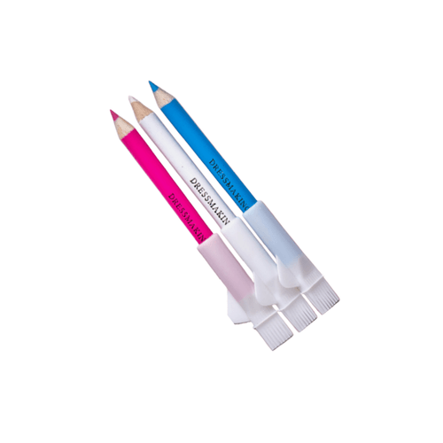 Fabric Pencils with Brush | 3 Pack in White, Pink & Blue