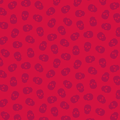 Craft Dynamic Designs with Tainted Love i- a lively skull motif print on a vivid red background