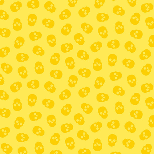 'Tainted Love in Pineapple': Boldly Stylish Skull motif on a golden yellow background