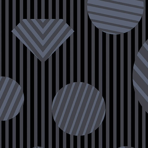 The Versatile Heartbreaker in Coal Fabric - dark grey striped background fabric with striped geometric shapes overlaid
