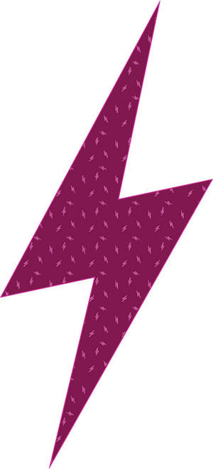 Pink lightning bolts pattern on dark fuchsia, Atomic by Libs Elliot