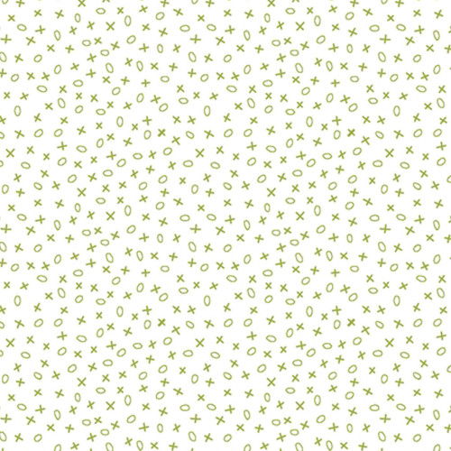 Fabric Sample: Tic-Tac-Toe on cream in Apple Green from the Pieces of Time Collection by EQP Textiles