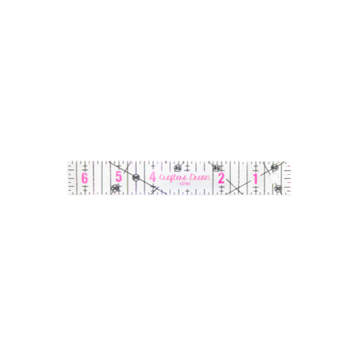 Crafters Dream Quilting Ruler (6.5″ x 1″ inches) - Angle markings for easy, accurate shape cutting.