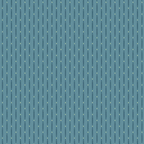 Andover Fabrics' 'Dot Zipper in Hydrangea' from the Jewel Box collection, featuring a unique dot zipper print on a teal background.