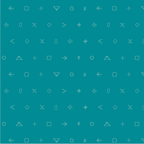 Art Gallery Fabrics' Legend Lake cotton fabric in teal from the Icon Elements collection, displaying a subtle geometric pattern.