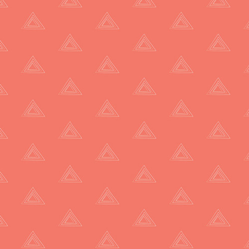 Peach 100% cotton fabric with a geometric triangle pattern from Art Gallery's Prism Elements collection, named Warm Thulite.