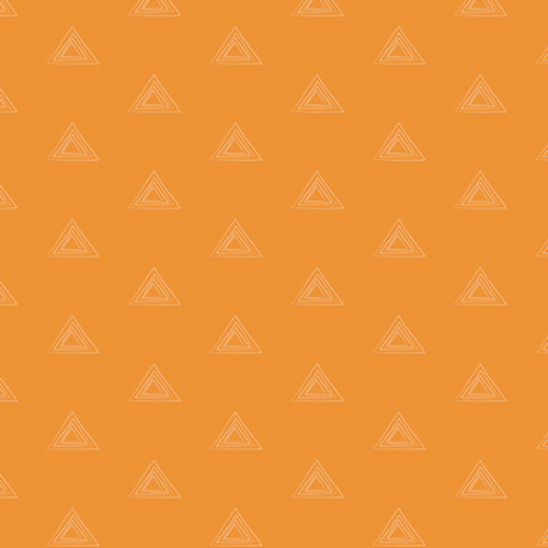 Orange 100% cotton fabric with a geometric triangle pattern from Art Gallery's Prism Elements collection, named Apricot Sunstone.