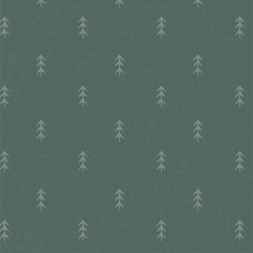 Green 100% cotton fabric with a simple tree pattern from Art Gallery Fabrics' Crafting Magic collection, named Simple Defoliage.