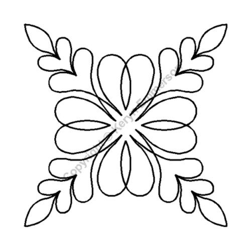 Quilting Creations 6-inch Feathered Hearts Quilting Block Stencil design