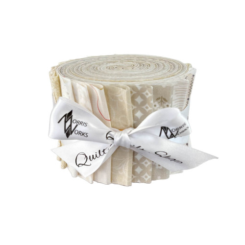 Morris Works Quilt Shop 2.5" strip roll, low volume cream quilting cotton prints