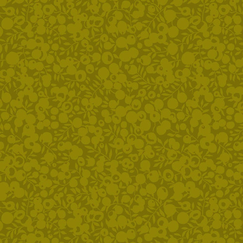Wiltshire in Olive by Liberty Fabrics – tone-on-tone green berry and leaf trail quilting cotton