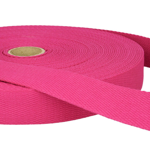 Fuchsia 25mm Cotton Webbing. Stephanoise Fuchsia 1" Cotton Webbing
