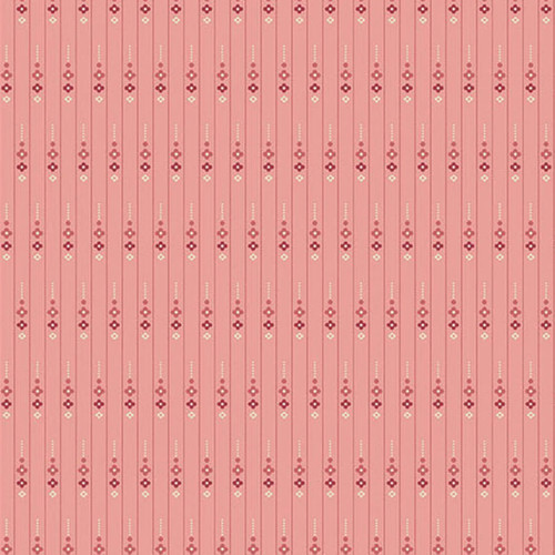 Andover Fabrics Wildflower Cottage Petal Chain Carnation—carnation pink with rose, crimson and cream petal chain stripe cotton print. Andover Fabrics Wildflower Cottage Petal Chain Carnation—carnation pink with rose, crimson and cream petal chain stripe cotton print.