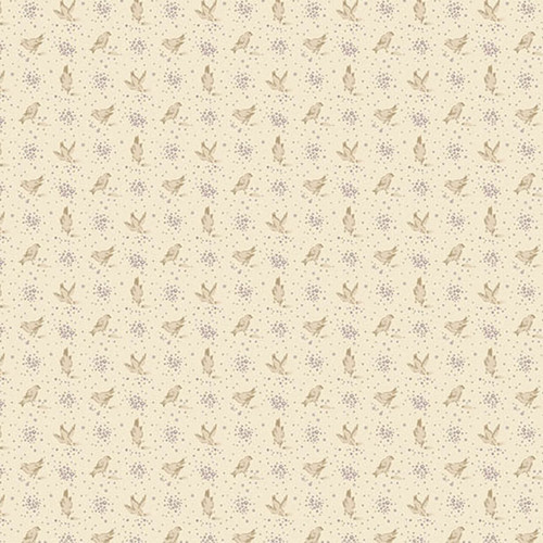Andover Fabrics Wildflower Cottage Meadowlarks Parchment—parchment cream with taupe meadowlark bird motifs cotton print. Andover Fabrics Wildflower Cottage Meadowlarks Parchment—parchment cream with taupe meadowlark bird motifs cotton print.