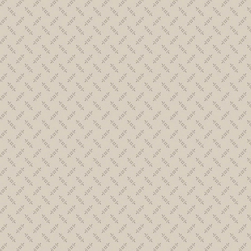Andover Fabrics Wildflower Cottage Fern Moss Cloud—cloud grey with tonal lattice sprigs cotton print. Andover Fabrics Wildflower Cottage Fern Moss Cloud—cloud grey with tonal lattice sprigs cotton print.