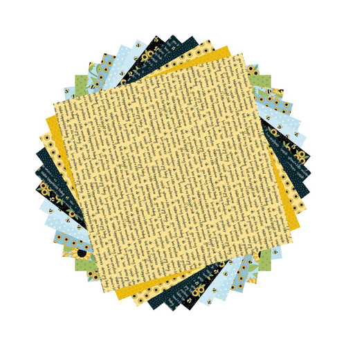 Amy Latta Sunny Honey 10 inch charm pack layered squares featuring sunflower and bee prints