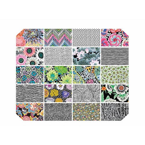 Swatch of 20 fabric patterns in the Polaris Fat Quarter Bundle