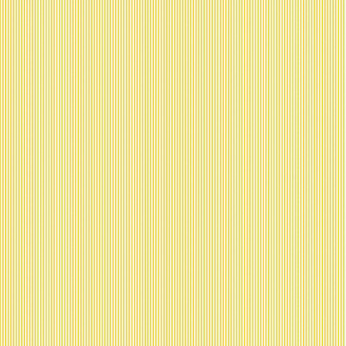 Makower UK Petite Fleur Pin Stripe Yellow fabric with fine yellow and white vertical stripe pattern on cotton