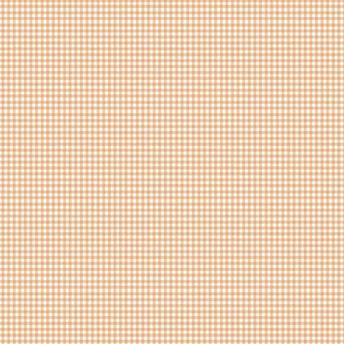 Makower UK Little Ones Gingham Coral fabric featuring a fine coral and white gingham check cotton print