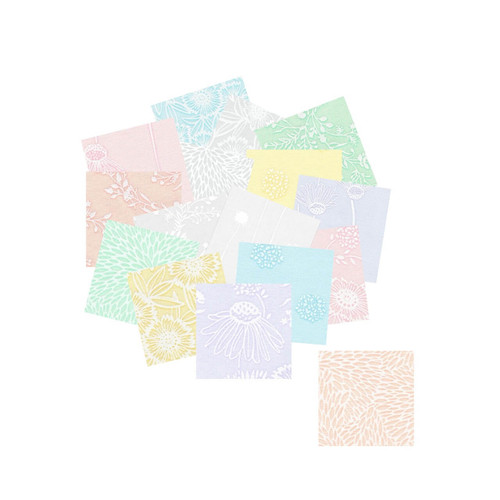 Robert Kaufman Alabaster Hues mini charm pack with pastel floral and low volume 2.5 inch fabric squares