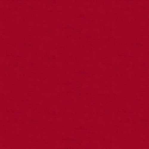 Bold red cotton fabric with printed linen-look texture from the Makower UK Linen Texture collection