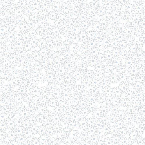 Henry Glass Quilter's Flour III Daisies fabric white  white daisy floral cotton print