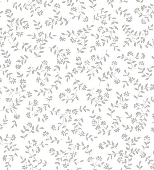 Henry Glass Quilter's Flour III Garland fabric white  white floral vine cotton print