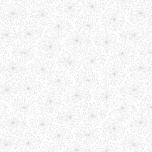 Henry Glass Quilter's Flour III Dandelion fabric white  white starburst cotton print